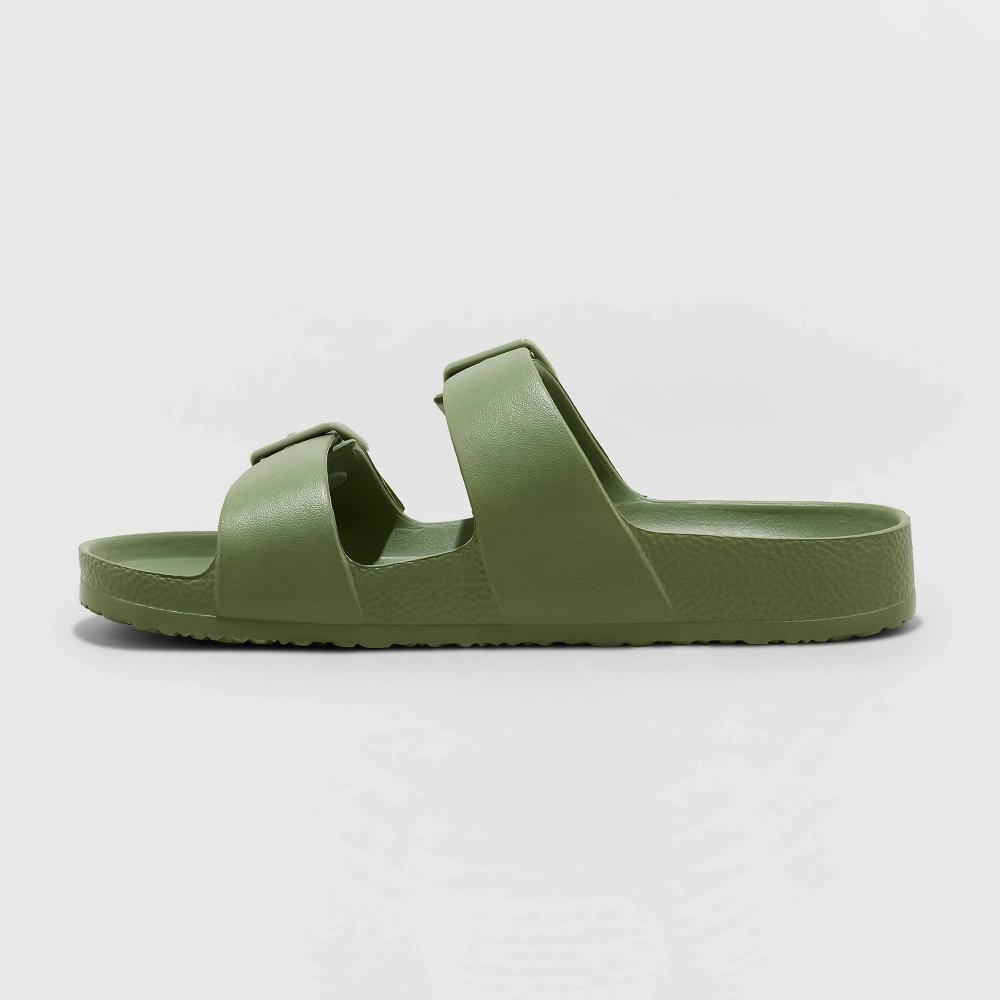 Women's Neida EVA Two Band Footbed Slide Sandals - Shade & Shore™ Olive Green 12: Contoured Footbed, Slip On Product Image