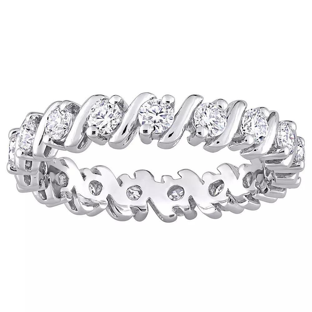 Stella Grace Sterling Silver Lab-Created Moissanite Full Eternity Ring, Women's, Size: 8 Product Image
