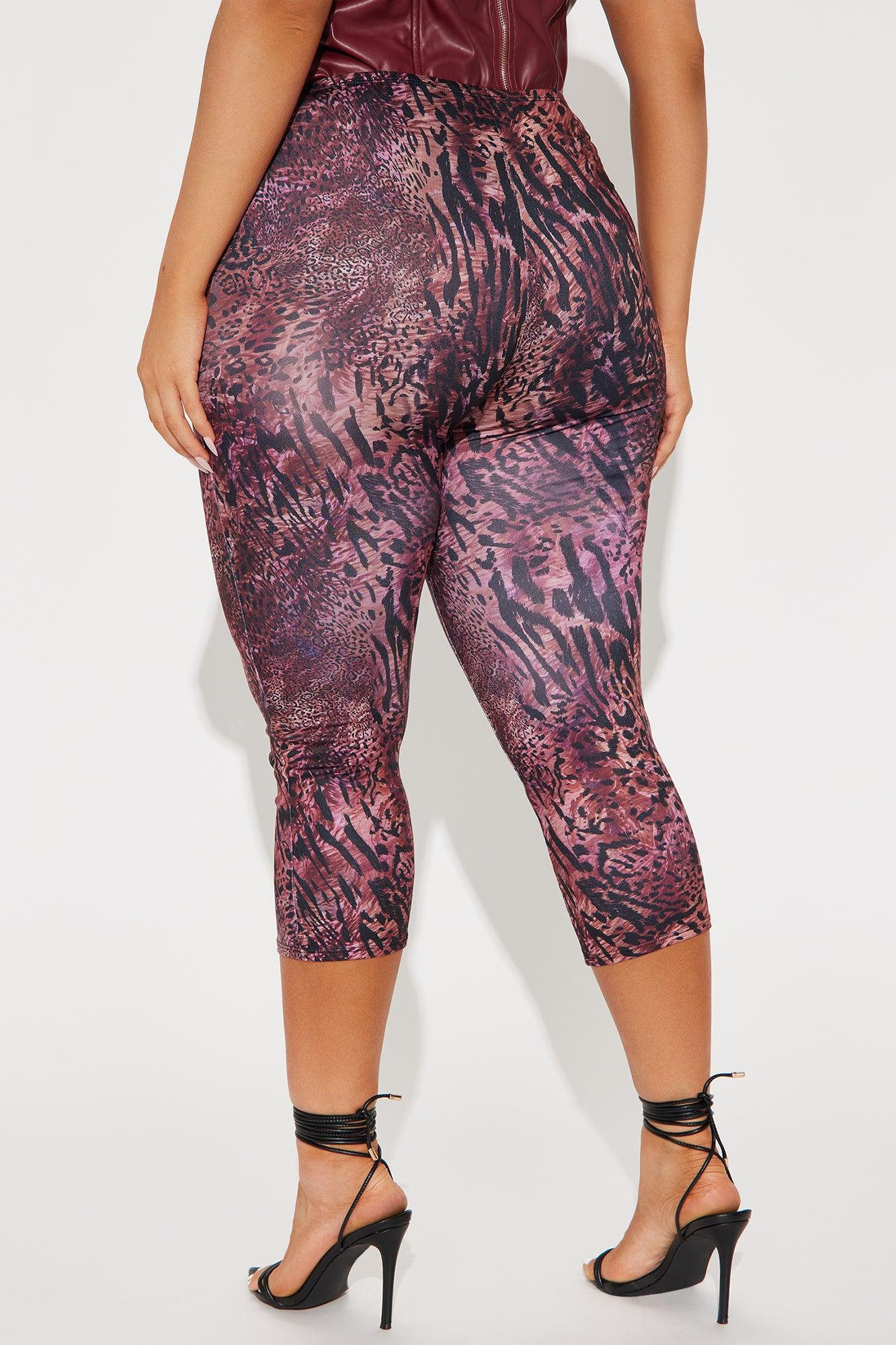 Wild Thoughts Capri Legging - Burgundy/combo Product Image