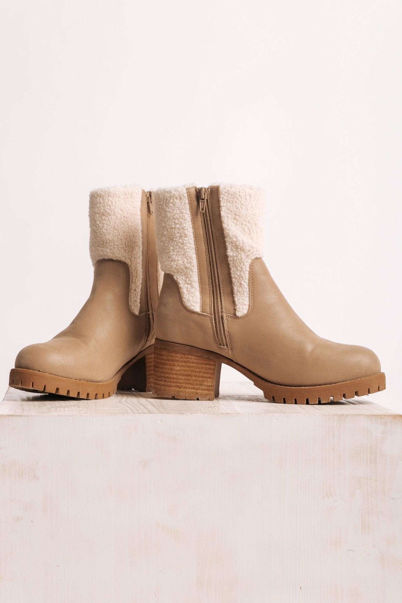 MIA Jakob Sherpa Heeled Booties - FINAL SALE Female Product Image