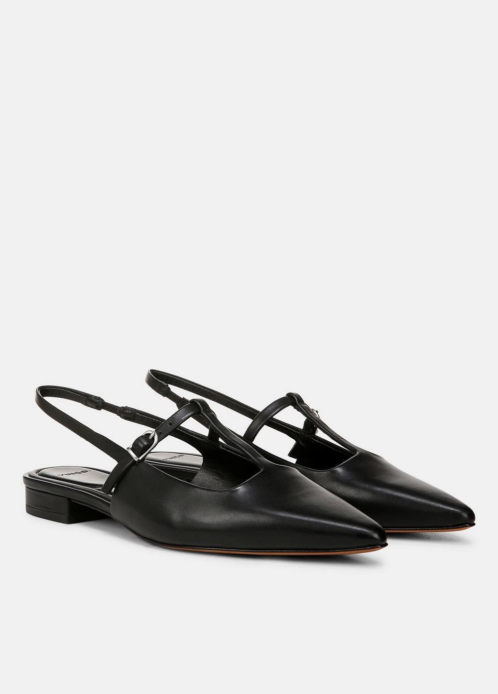 Womens Iliana Leather Slingback Flat, Black, Size 5 Vince Product Image