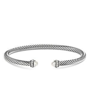 David Yurman Sterling Silver Cable Classic Bracelet with Blue Topaz & Diamonds Product Image