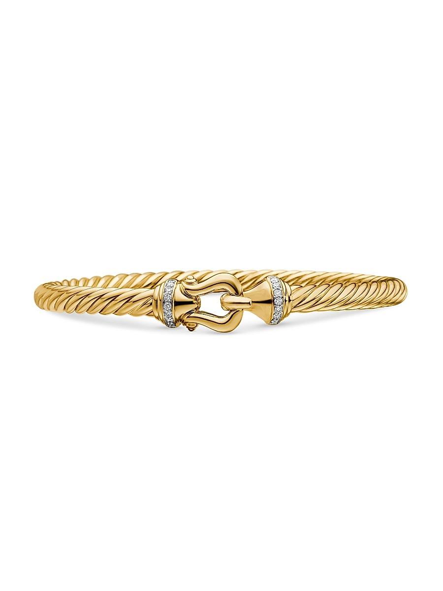 Womens Buckle Cablespira Bracelet in 18K Yellow Gold Product Image
