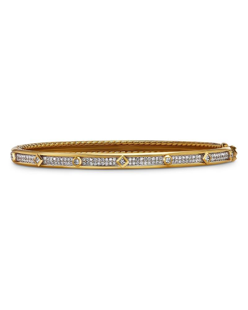 David Yurman 18K Yellow Gold Modern Renaissance Bangle Bracelet with Full Pave Diamonds Product Image