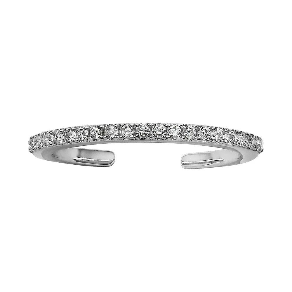 PRIMROSE Sterling Silver Cubic Zirconia Graduated Toe Ring, Women's, Silver Tone Product Image