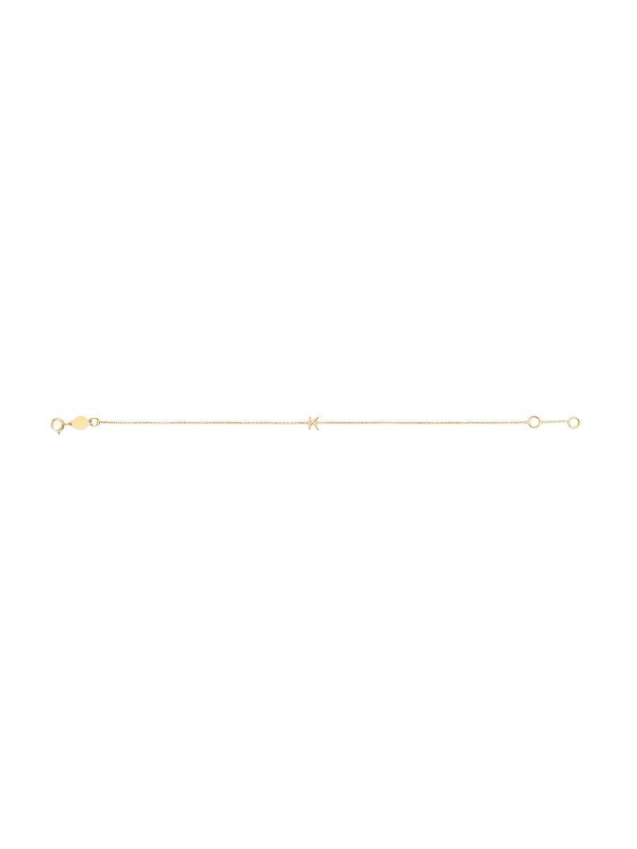 Womens 14K Yellow Gold Initial Charm Bracelet Product Image