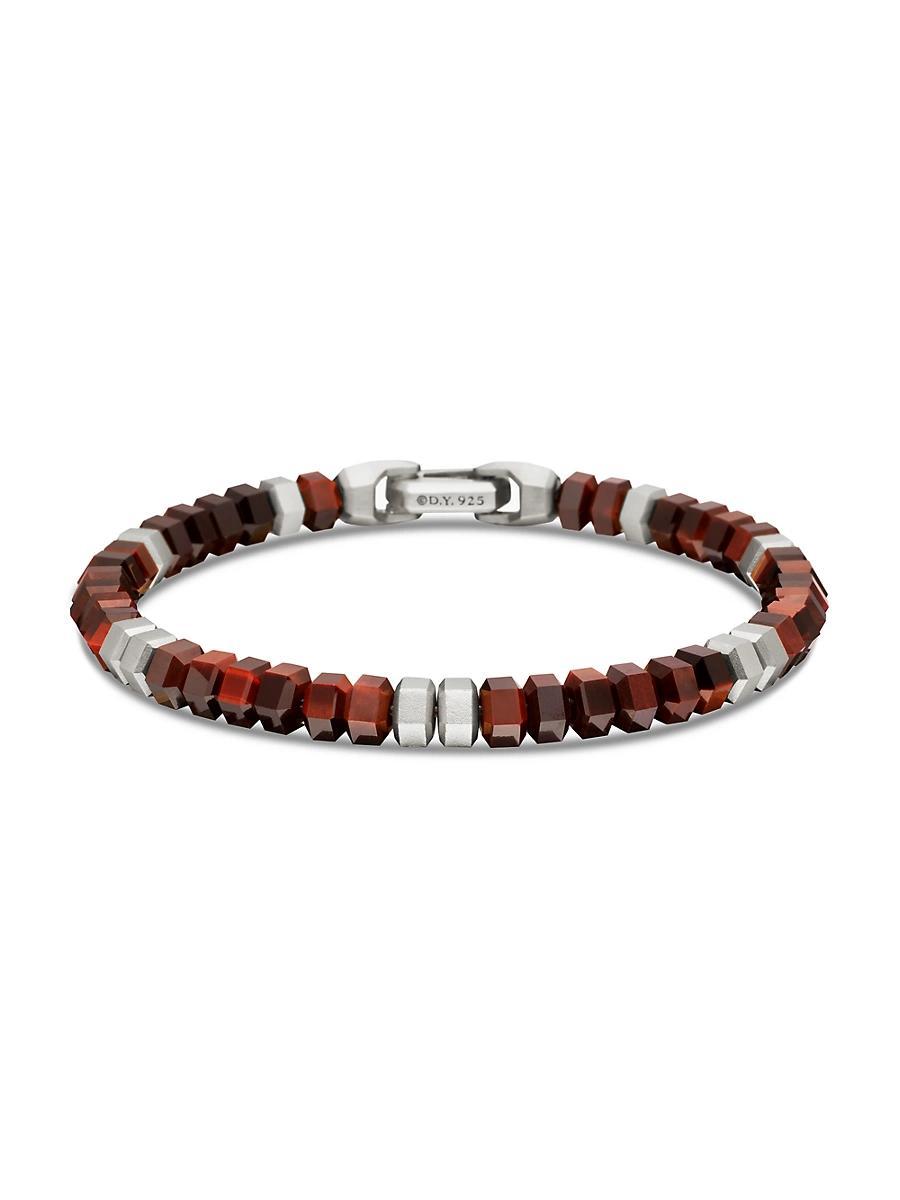 David Yurman Mens Hex Bead Bracelet in Sterling Silver with Red Tigers Eye, 6mm Product Image