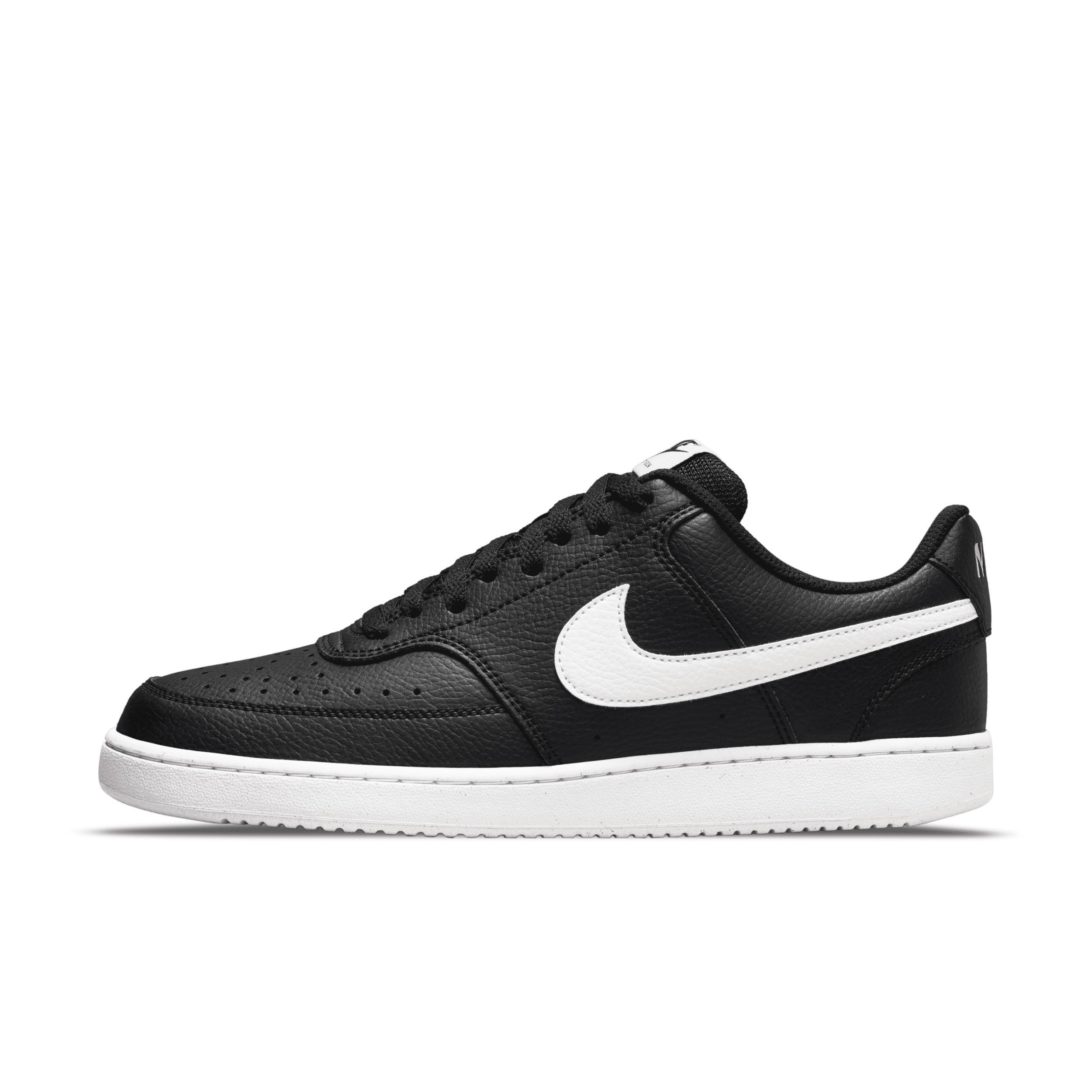 Nike Men's Court Vision Low Next Nature Casual Shoes in Black/Black Size 11.5 Leather Product Image