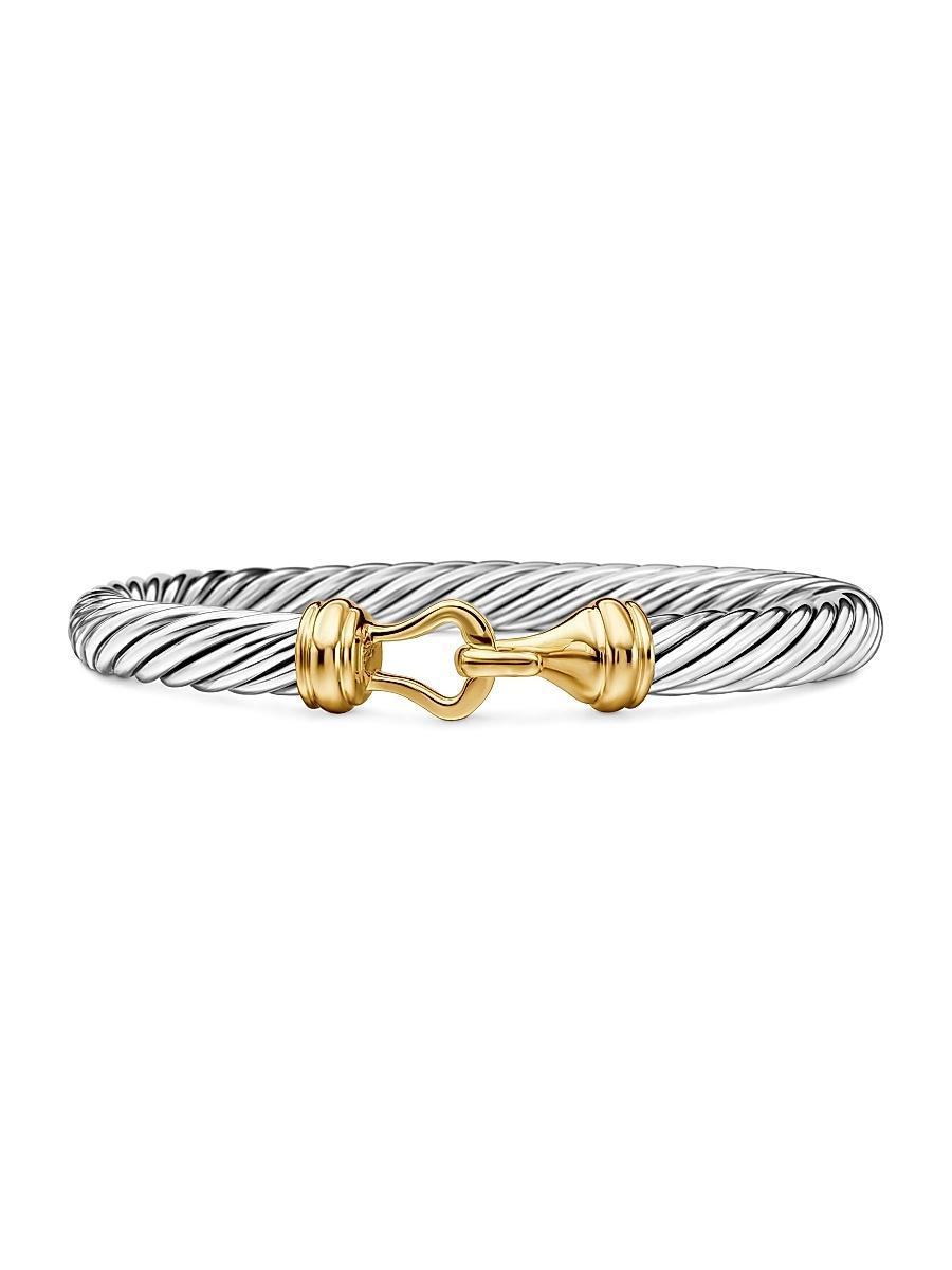 Womens Buckle Classic Cable Bracelet in Sterling - Product Image