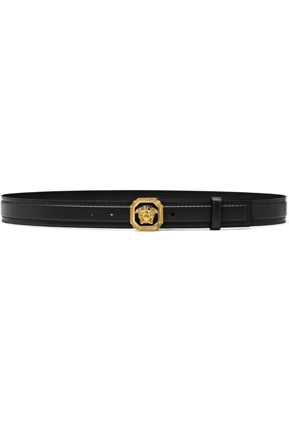 VERSACE La Medusa Leather Belt Man Belt Black Size 39.5 Calfskin Product Image