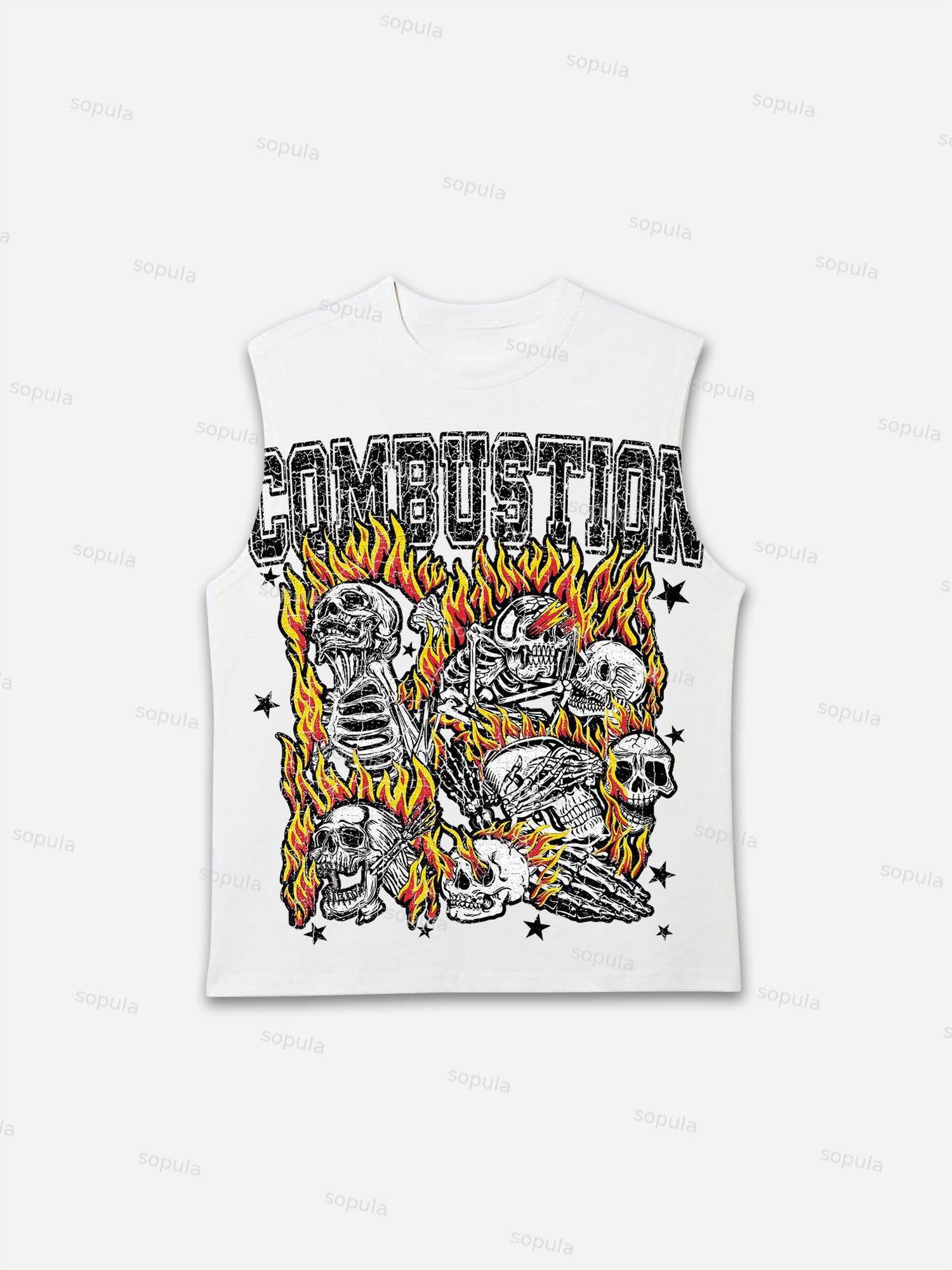 Combustion Skull Graphic Print Tank Top Product Image