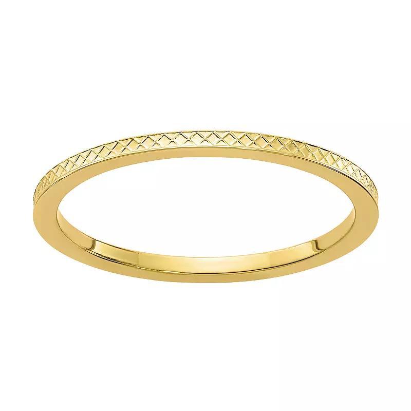 Stacks & Stones 10k Gold 1.2 mm Crisscross Pattern Stackable Band, Women's, Size: 4, 10k White Gold Product Image