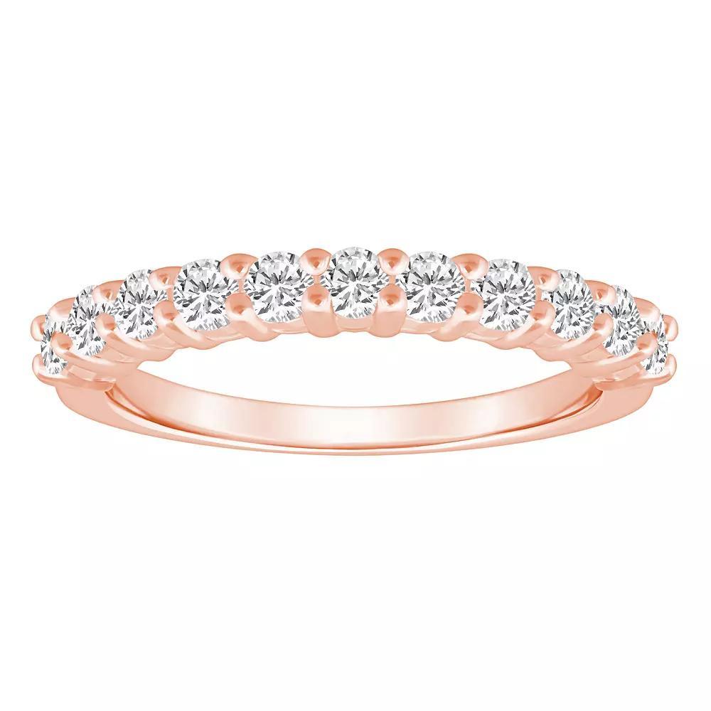 Alyson Layne 14k Gold 3/4 Carat T.W. Diamond 11-Stone Wedding Band, Women's, Size: 7.50, Pink Product Image