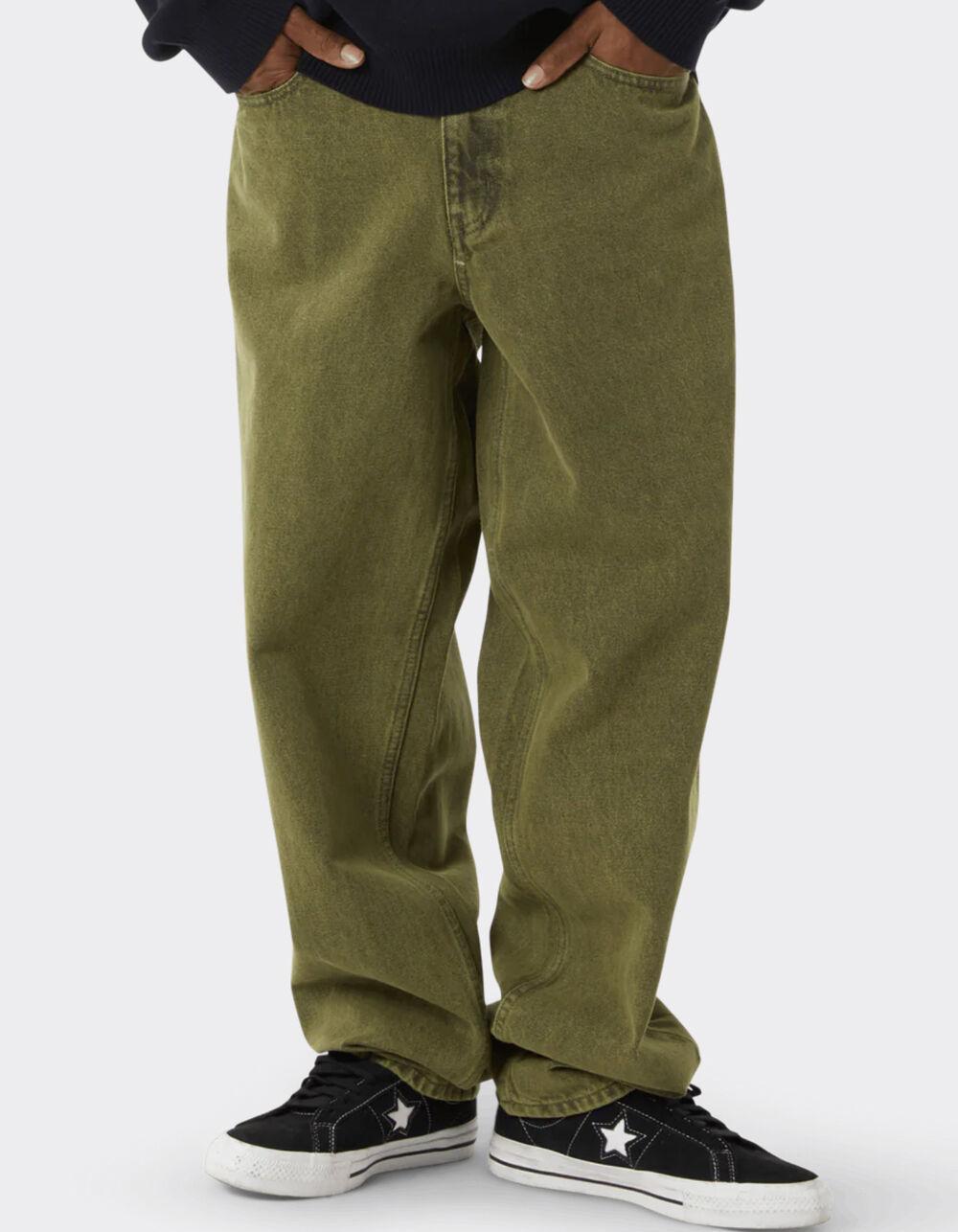 HUF Cromer Washed Mens Baggy Jeans - DK GREEN Product Image