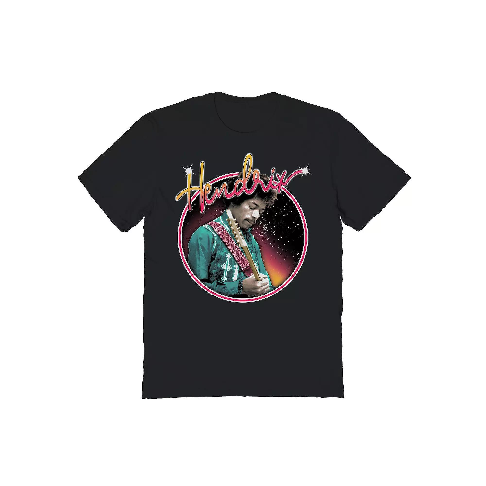 Men's Jimi Hendrix Guitar Green Jacket Graphic Tee, Size: Small, Black Product Image