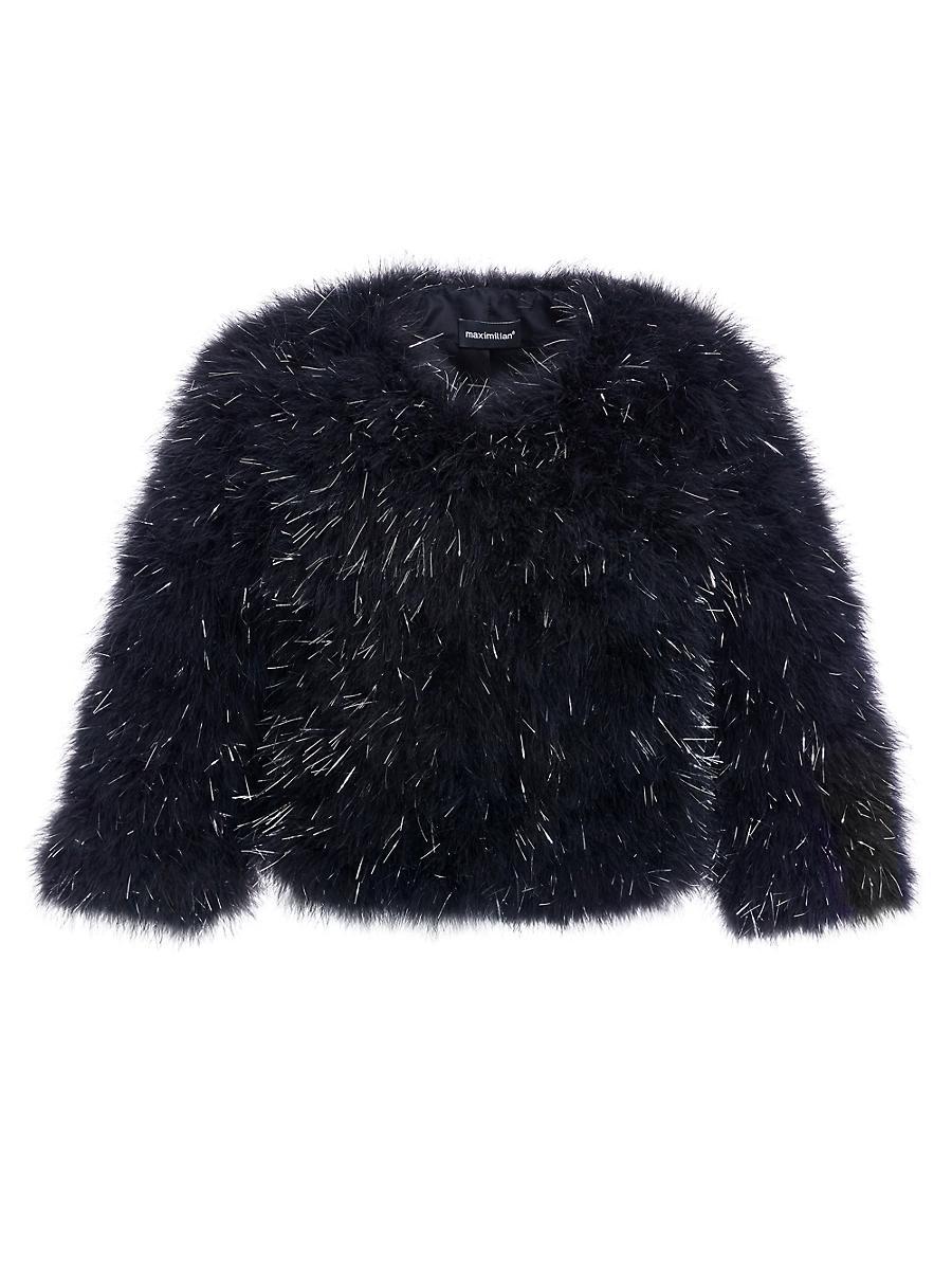 Womens Dyed Feather Metallic Bolero Jacket Product Image