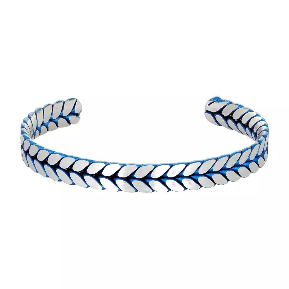Men's LYNX Blue Ion-Plated Stainless Steel Bangle Bracelet, Size: 8.5", Two Tone Product Image