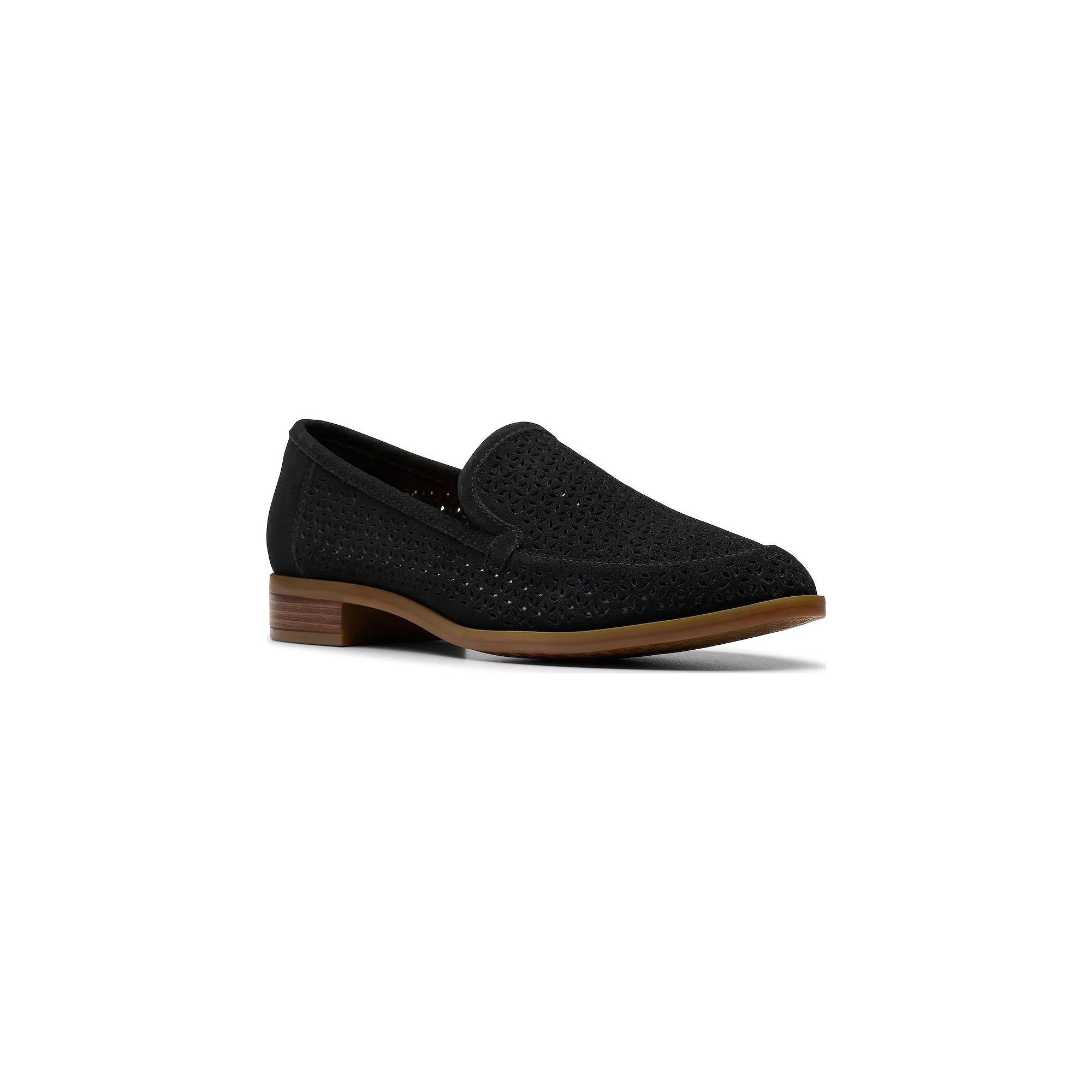 Clarks Trish Cove Women's Suede Loafers, Size: 11, Black Suede Product Image