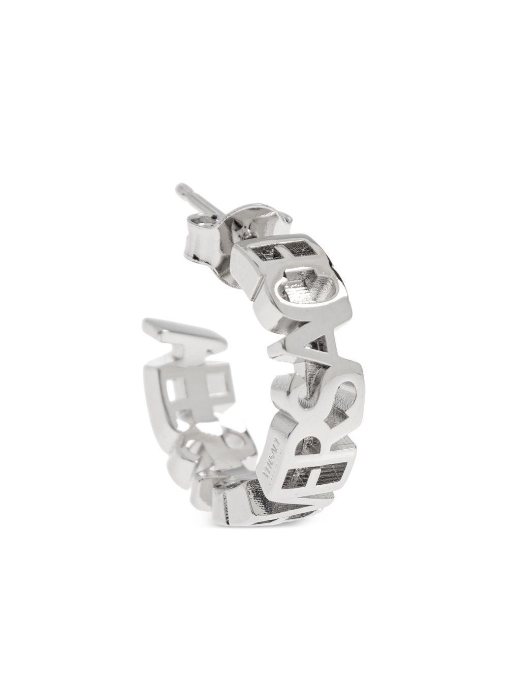 logo-lettering hoop earrings Product Image