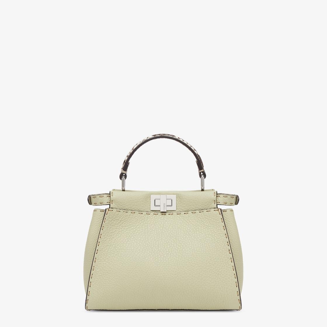 Peekaboo MiniSage green Selleria bag with 1048 hand-sewn topstitches Product Image