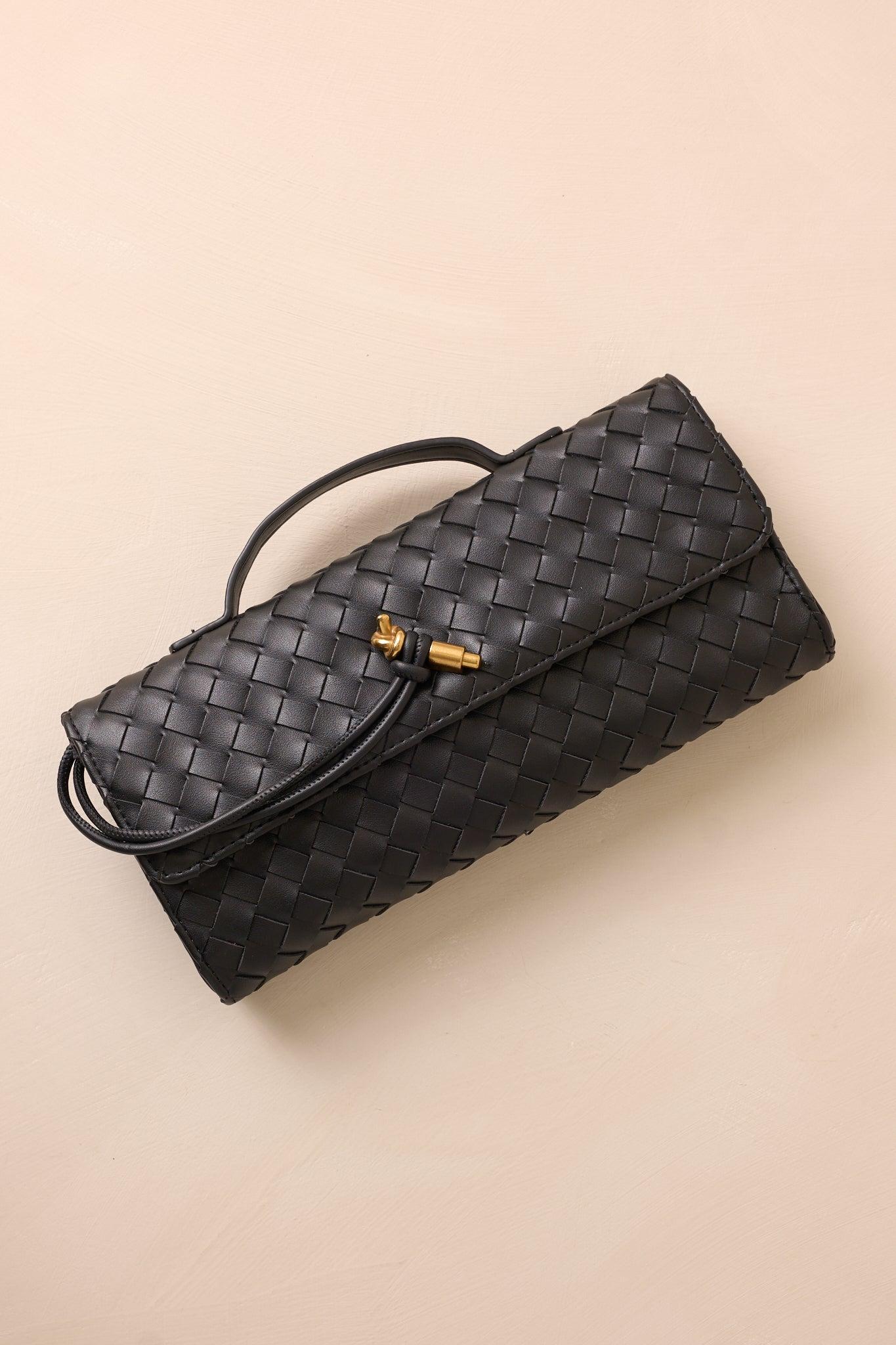 Midnight Sun Black Woven Clutch Product Image