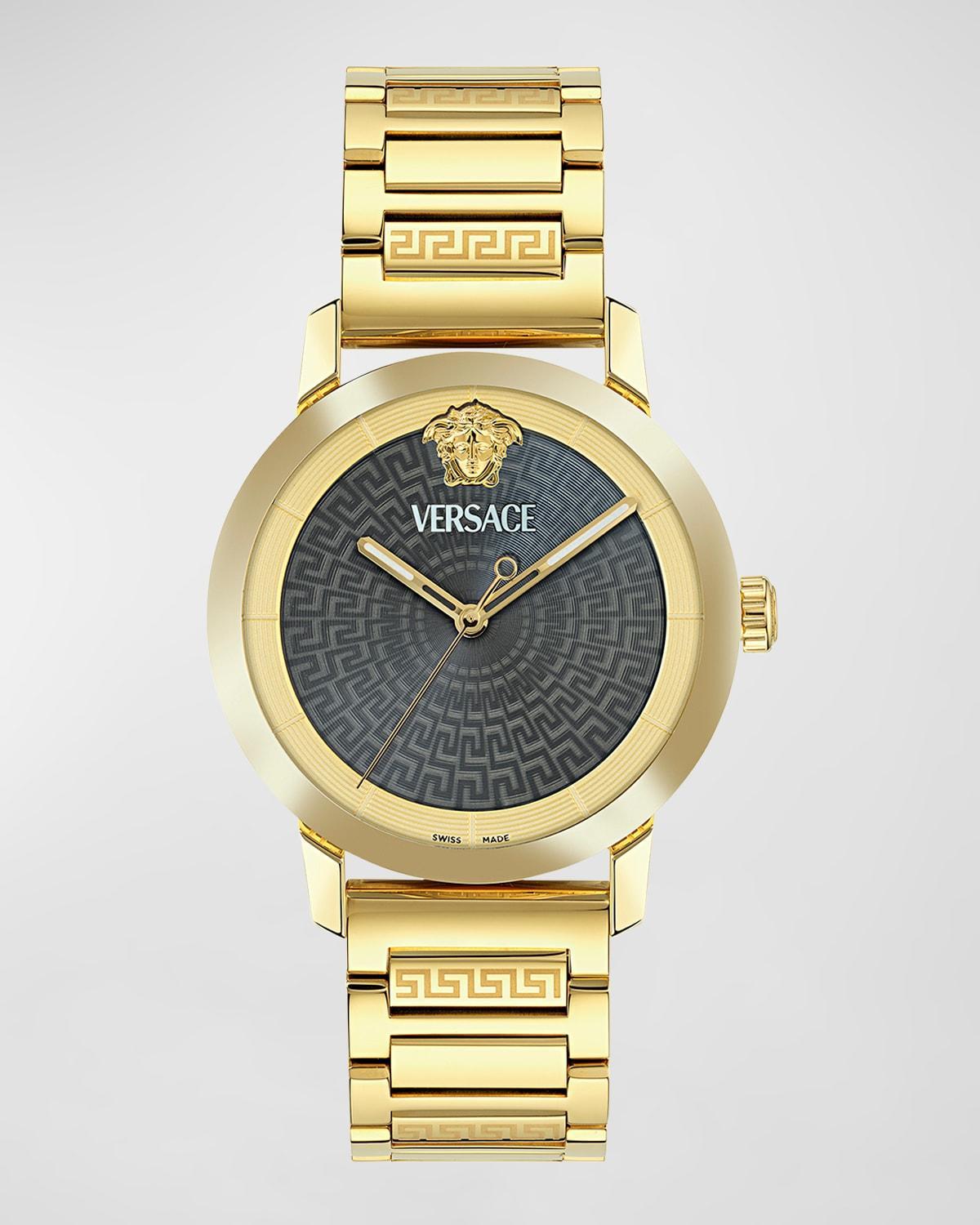 Mens V-Helix IP Yellow Gold Bracelet Watch, 40mm Product Image