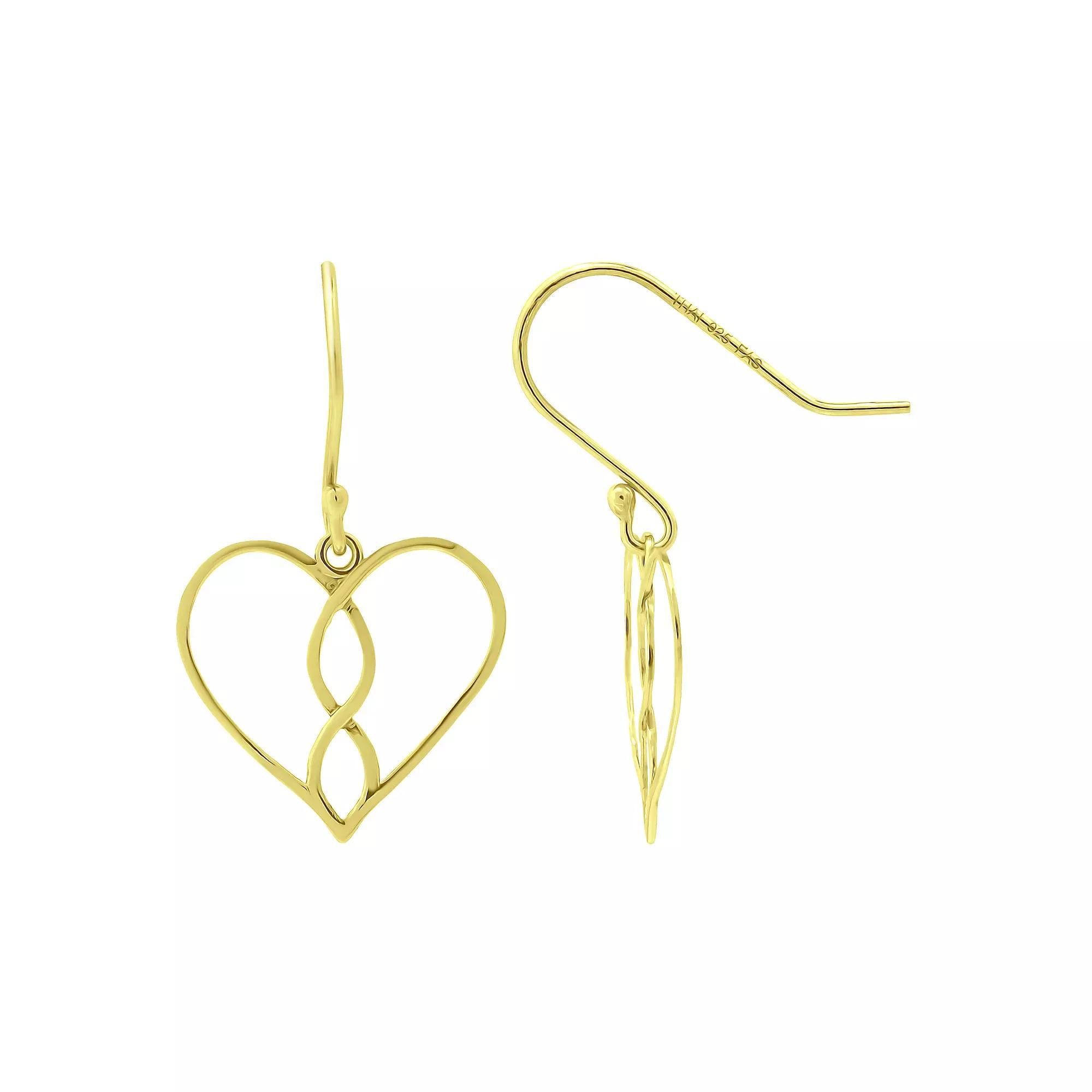 Aleure Precioso Infinity & Heart Fishhook Drop Earrings, Women's, Gold Tone Product Image