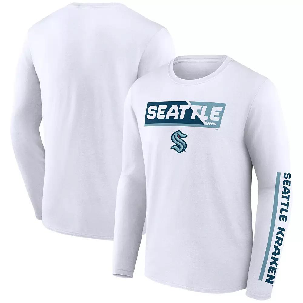 Mens Fanatics Branded White Seattle Kraken Breakaway Combo Long Sleeve T-Shirt Product Image