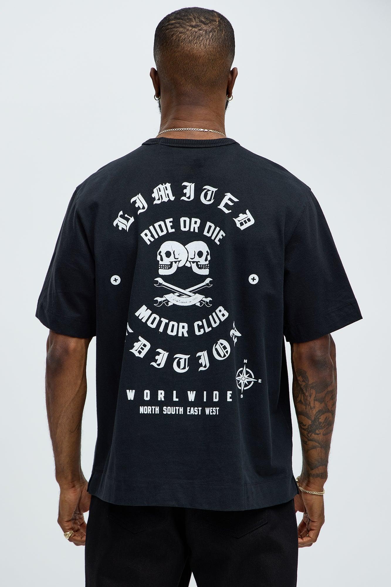 Ride Or Die Club Oversized Short Sleeve Tee - Black Product Image