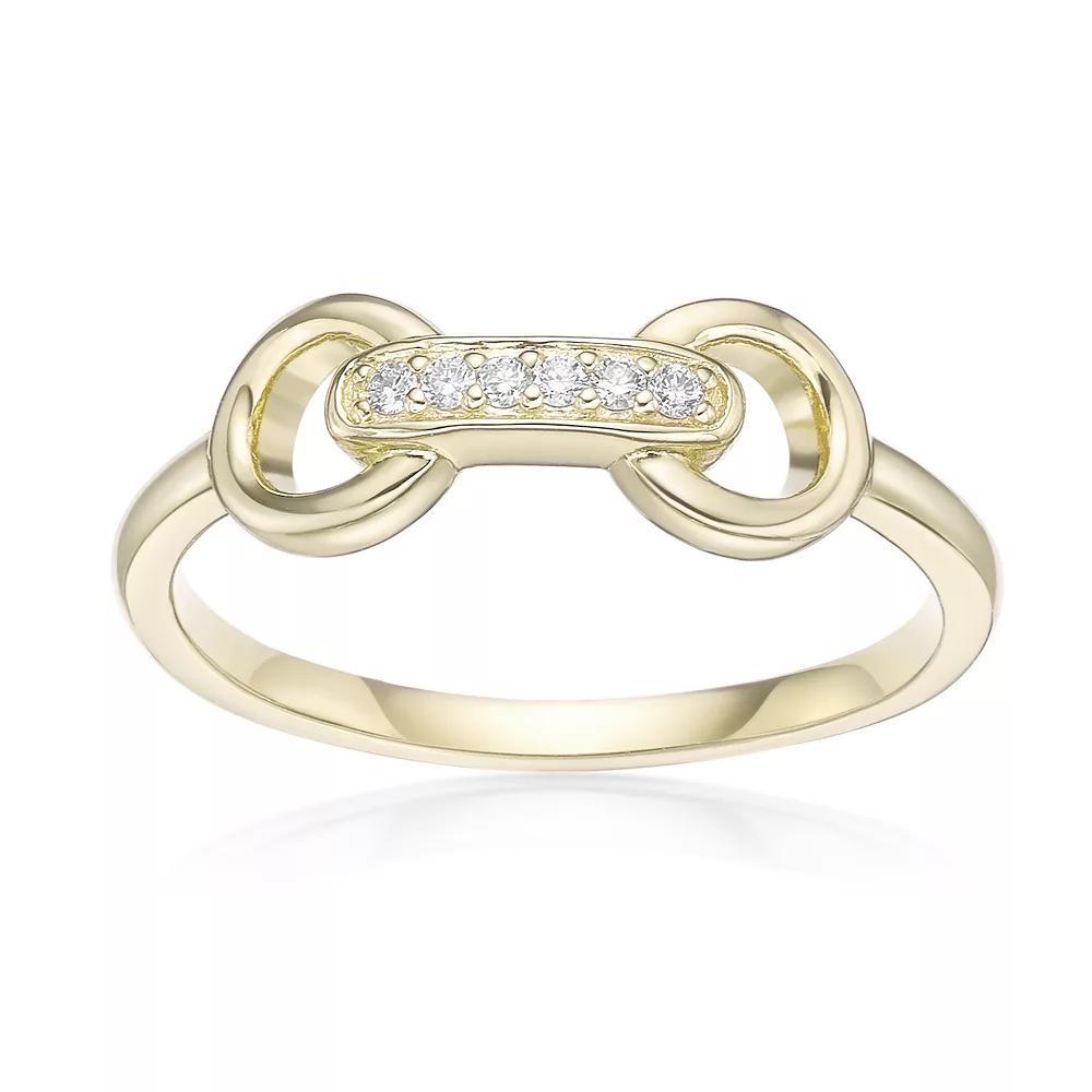 Gemminded 18k Gold over Sterling Silver Lab-Grown Diamond Accent Link Ring, Women's, Size: 9, Gold Tone Product Image