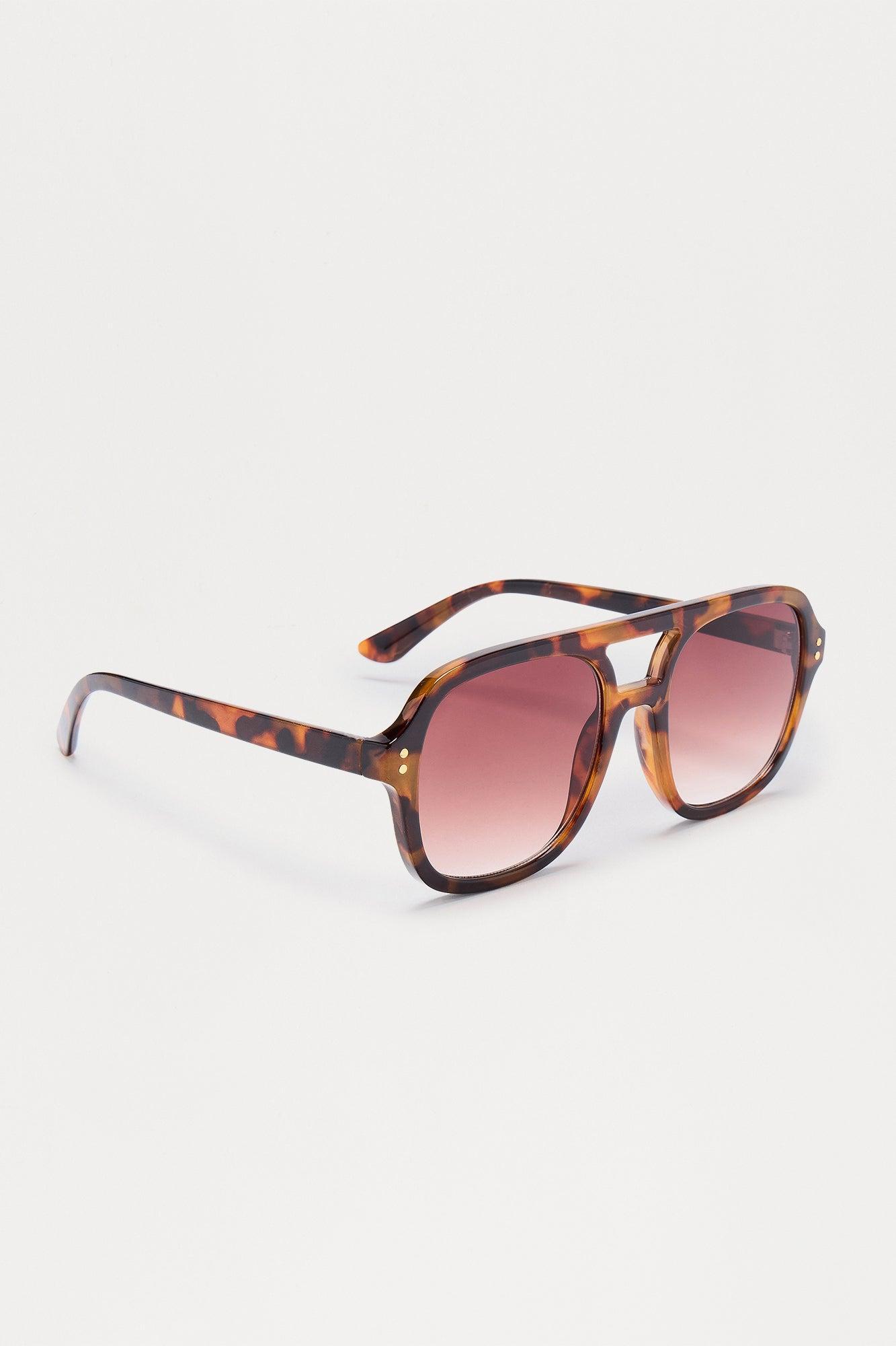 Now You See Me Aviator Sunglasses - Tortoise Product Image