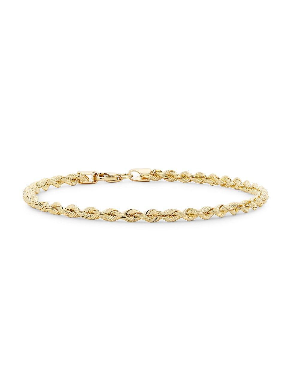 Womens 14K Yellow Gold Rope Chain Bracelet Product Image