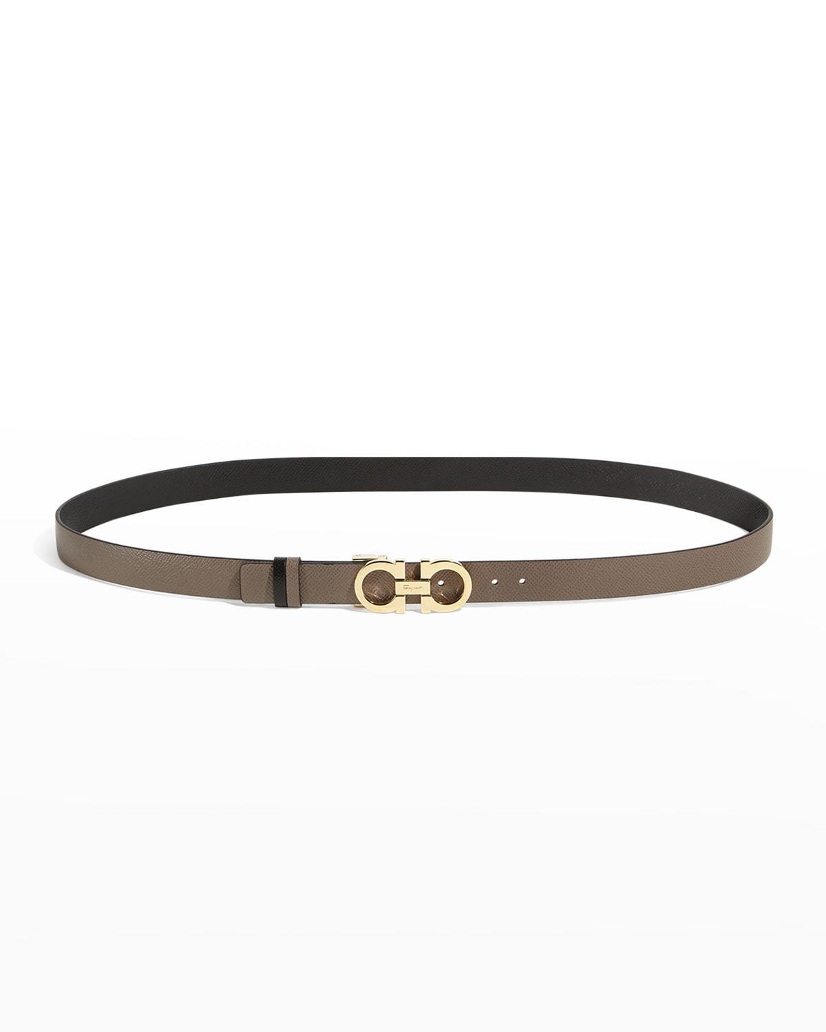 Womens Gancini Adjustable Cut-to-Size Reversible Hammered Leather Belt Product Image