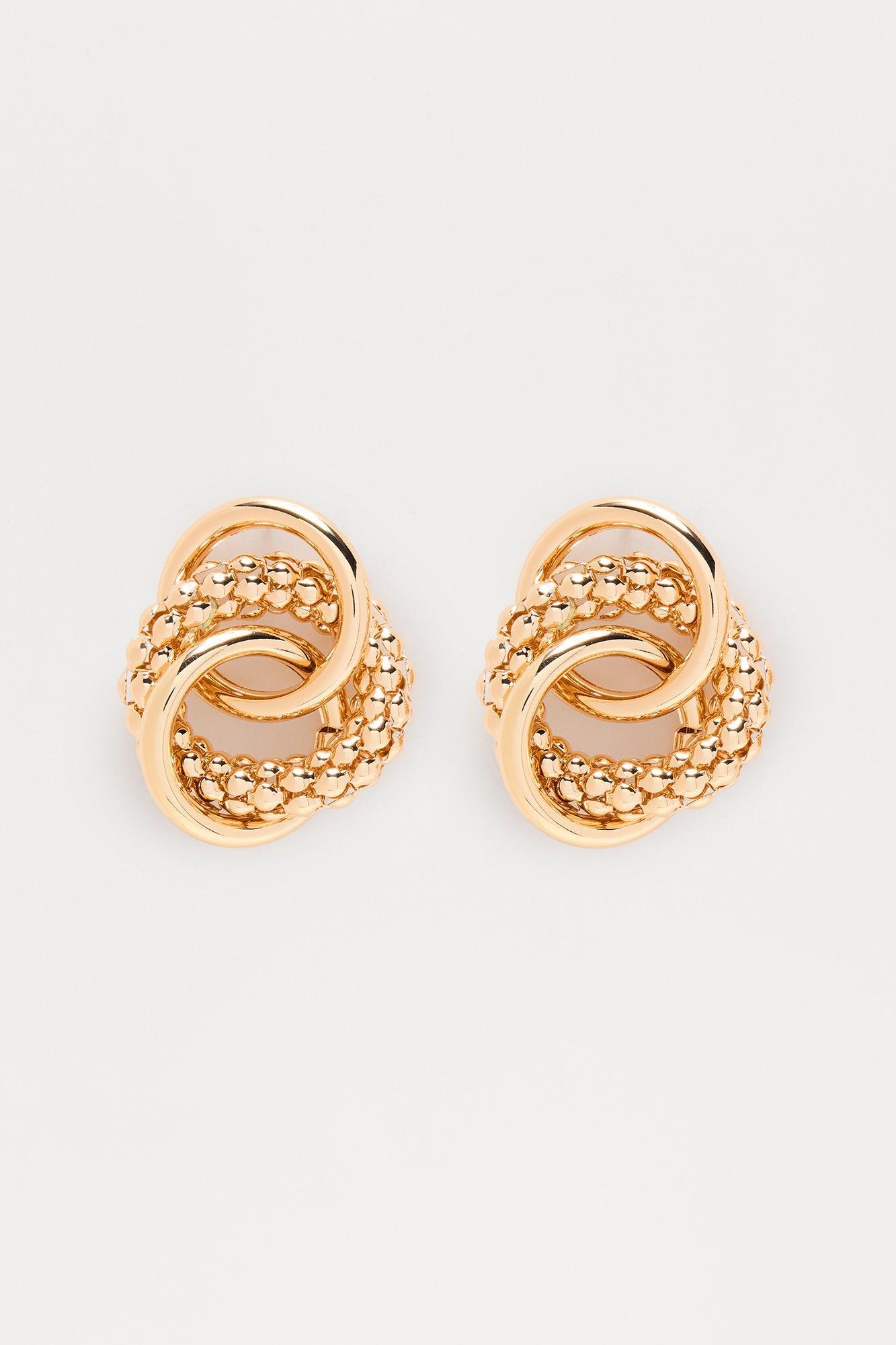 Sleek And Chic Hoop Earrings - Gold Female Product Image