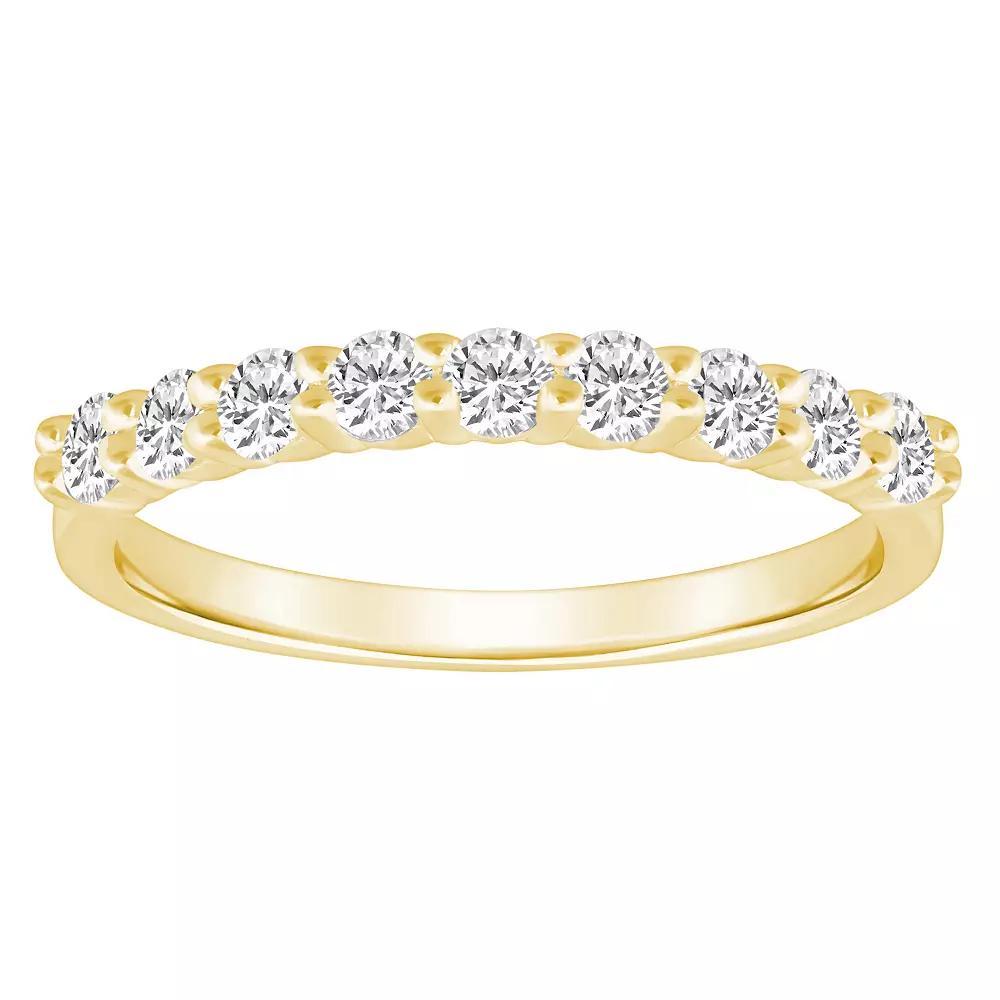 Alyson Layne 14k Gold 1/2 Carat T.W. Diamond 9-Stone Wedding Band, Women's, Size: 5.50, Yellow Product Image