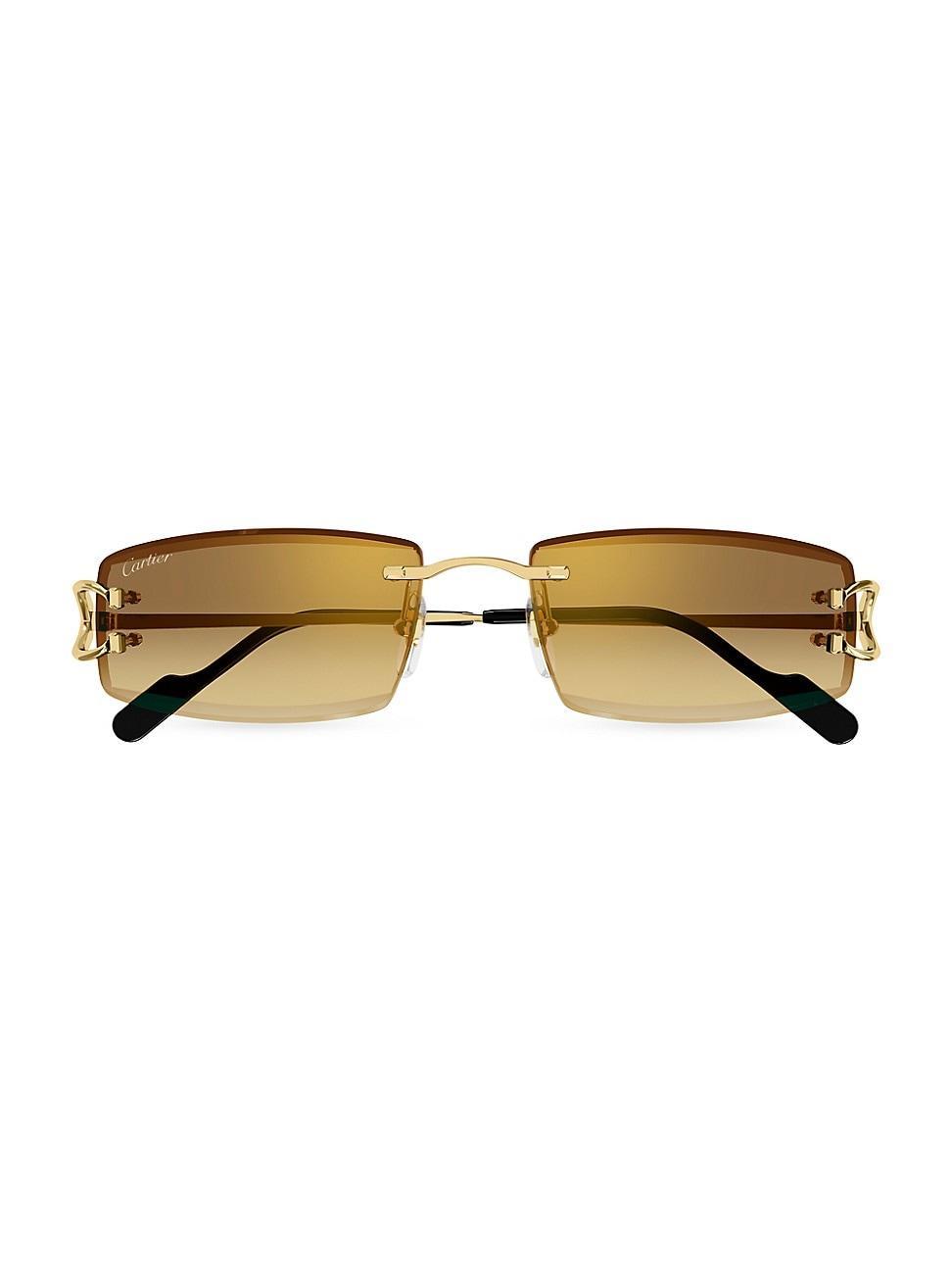 Mens Rimless Metal Rectangle Sunglasses Product Image