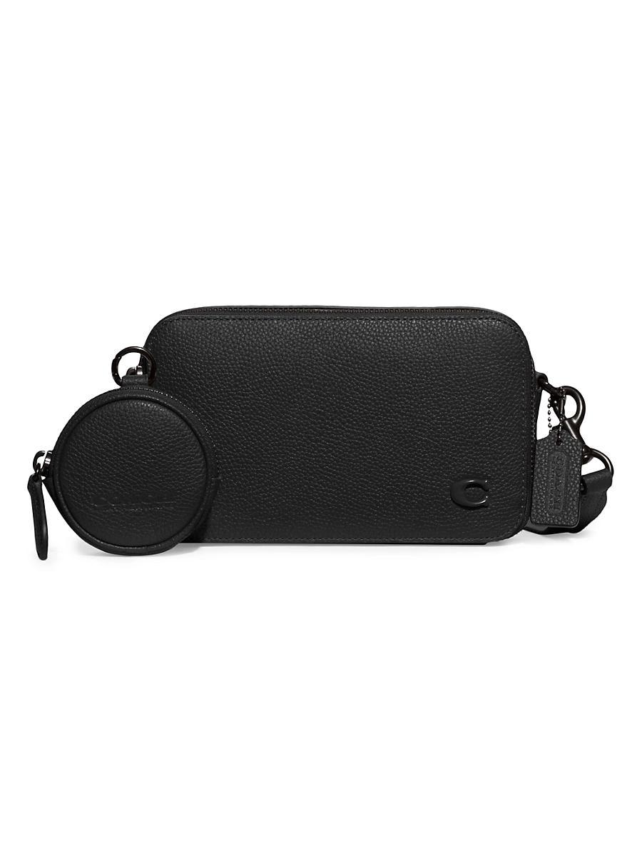 Mens 2-Piece Pebbled Leather Wallet & Pouch Set Product Image