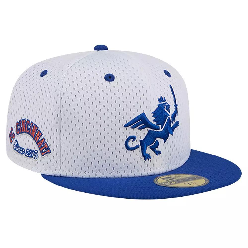 Men's New Era Gray FC Cincinnati Throwback Mesh 59FIFTY Fitted Hat, Size: 7 1/4, Fcc White Product Image