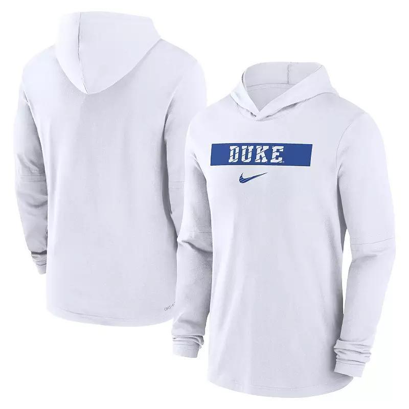 Men's Nike White Duke Blue Devils 2024 Sideline Hoodie Performance Long Sleeve T-Shirt, Size: 2XL Product Image