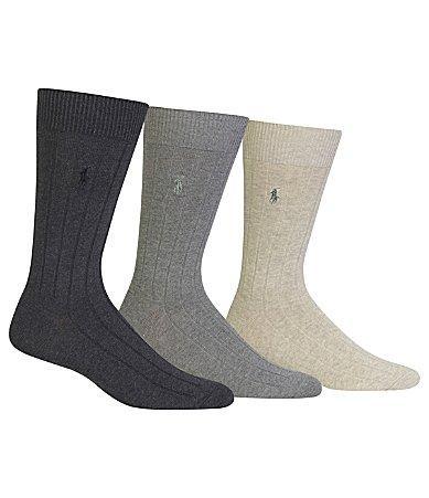 Polo Ralph Lauren Solid Ribbed Dress Socks, Pack of 3 Product Image