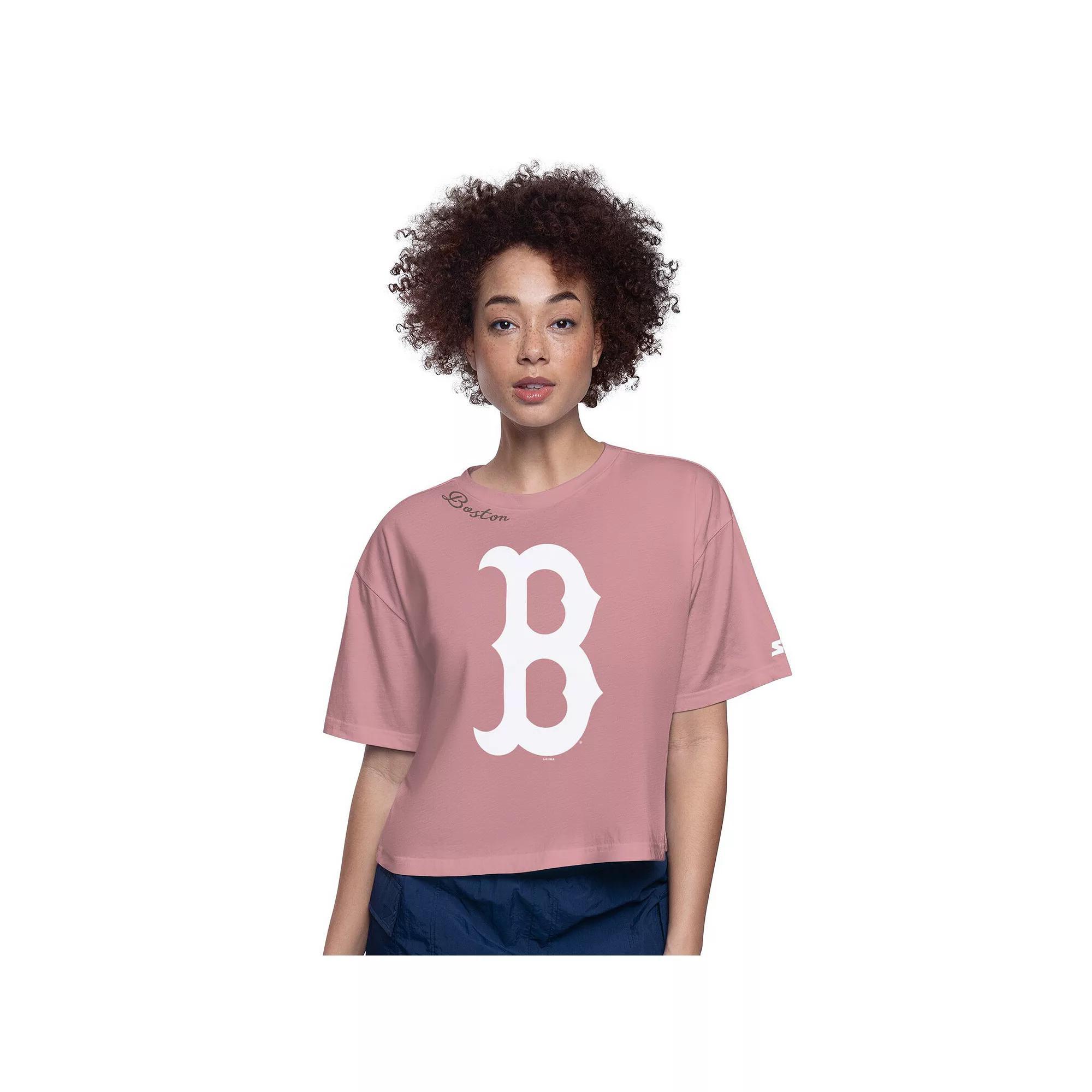 Women's Starter Pink San Francisco Giants Play the Ball Boxy Cropped T-Shirt, Size: XL Product Image