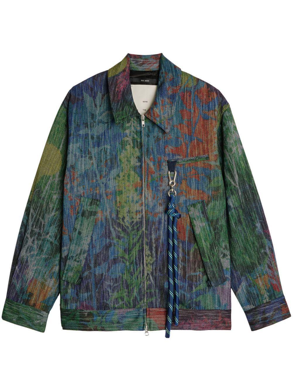 painterly-print zip-up jacket Product Image