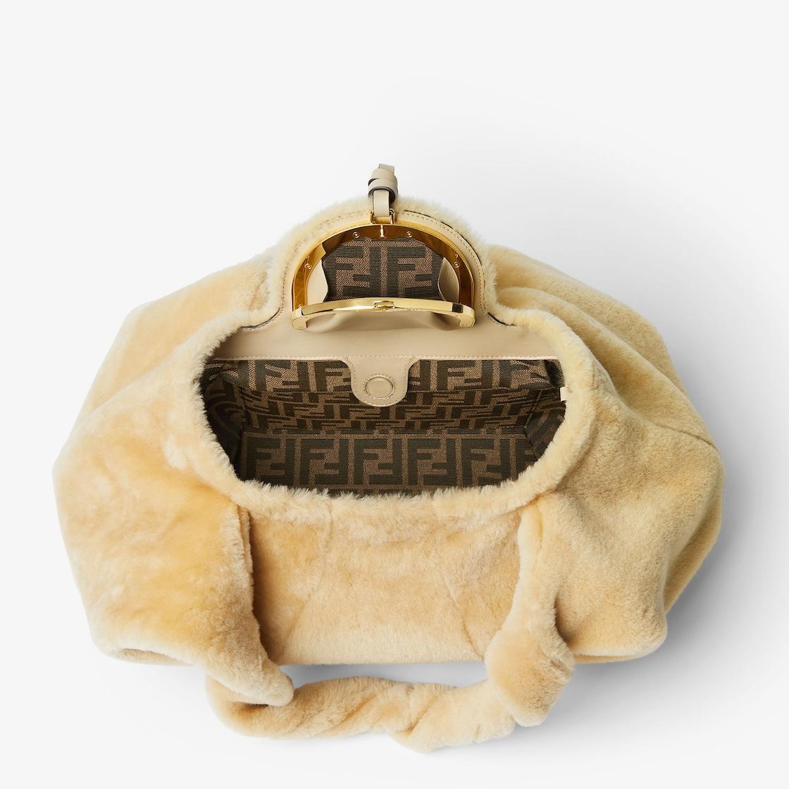 Fendi SpyBeige shearling bag Product Image