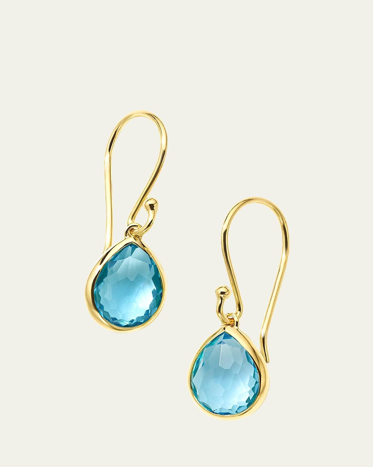 Ippolita 18K Yellow Gold Rock Candy London Blue Topaz Teeny Teardrop Earrings Product Image