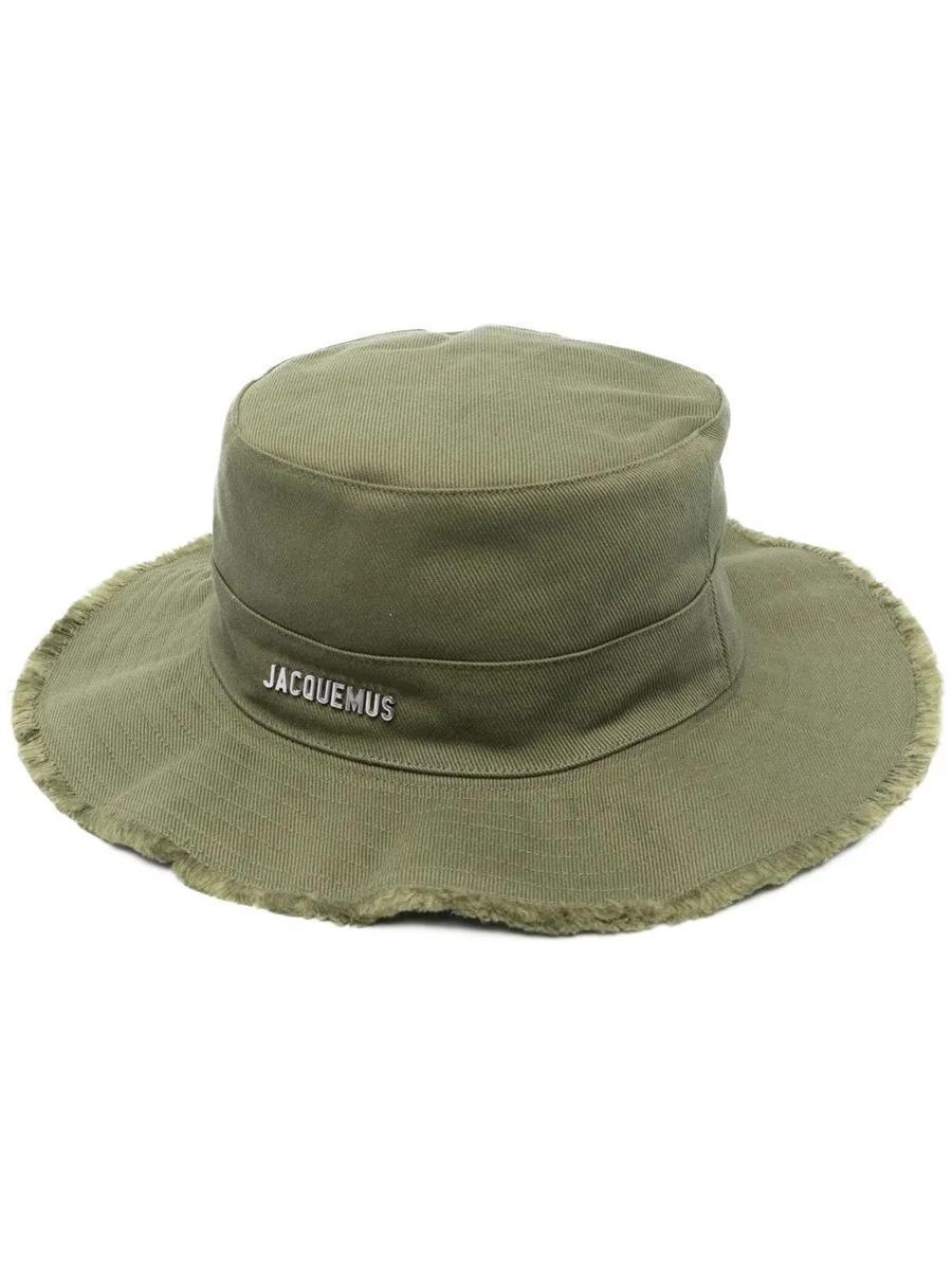 JACQUEMUS Mens Khaki Le Bob Artichaut Logo-plaque Cotton Bucket Hat Product Image
