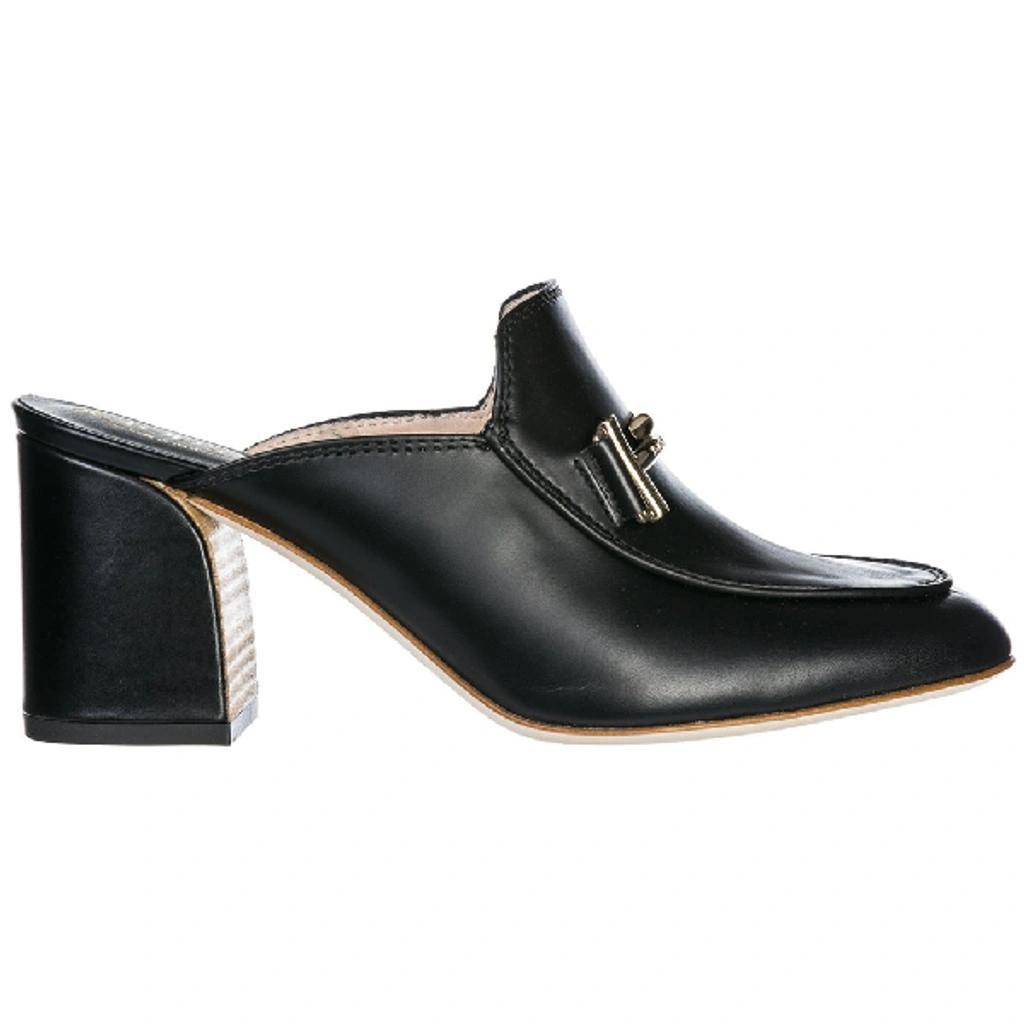 TOD'S Double T Leather Mule In Black Product Image