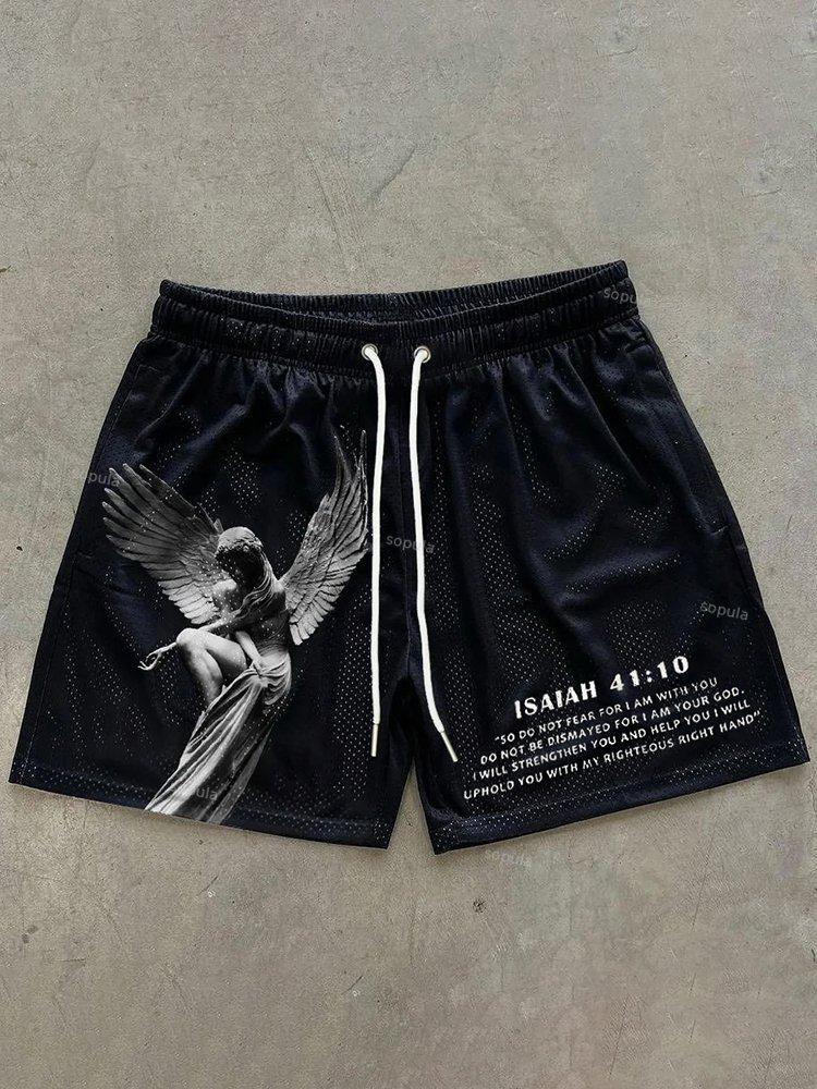Sopula Angel Isaiah 41 10 Print Graphic Men's Mesh Shorts Product Image