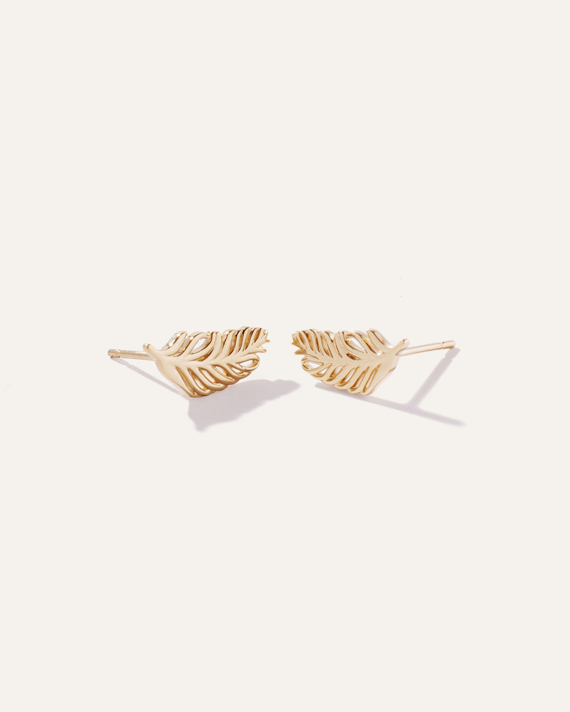 Quince | Women's 14K Gold Natural Diamond Bezel Studs Product Image