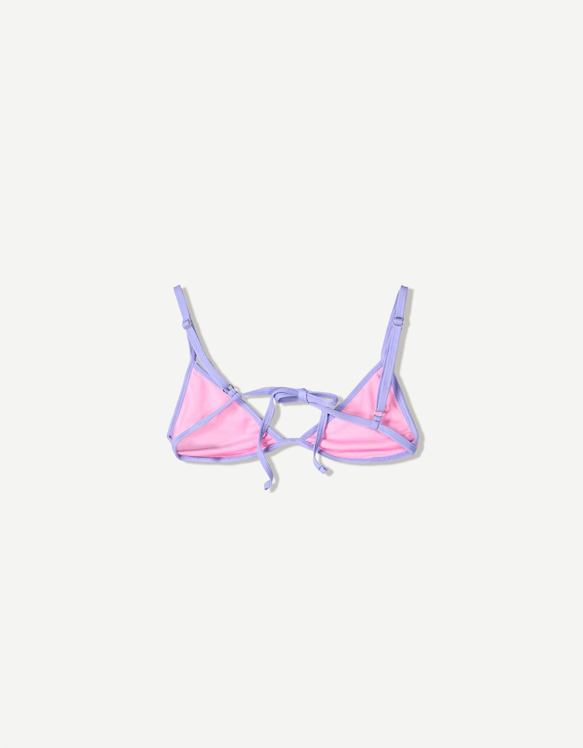Contrast ribbed bikini top Product Image