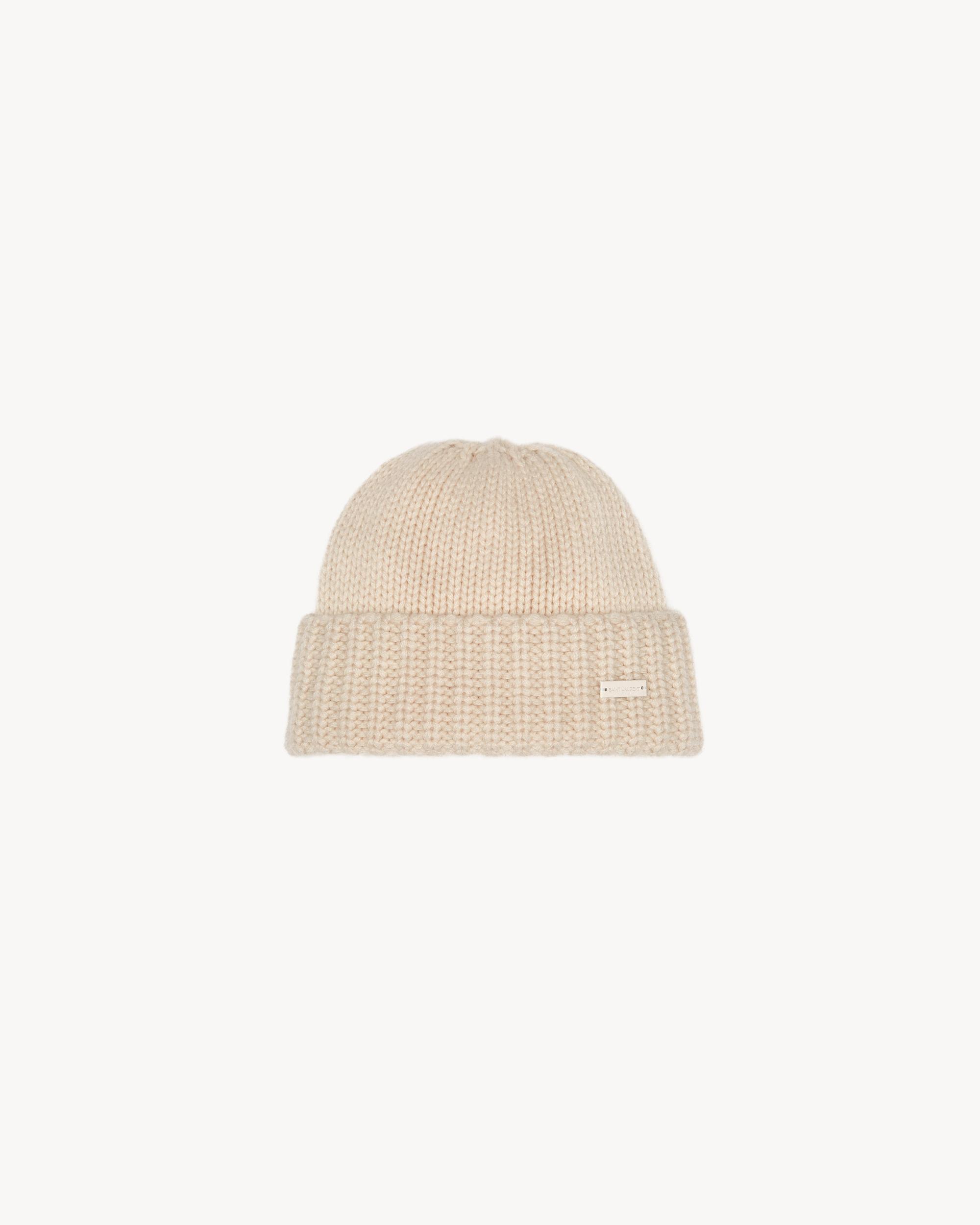 KNITTED CUFFED BEANIE IN CASHMERE  Product Image